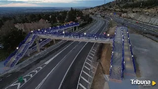 El Ministerio de Transportes abre la nueva pasarela peatonal sobre la N-603, en Los Ángeles de San Rafael