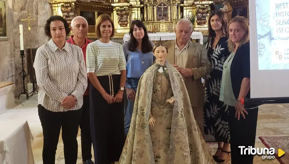 Exquisita restauración del manto, delantal y corpiño de la patrona de La Losa, la Virgen de Cepones