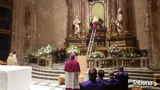 La lluvia impide la procesión de la Virgen de la Fuencisla desde su santuario hasta la catedral de Segovia