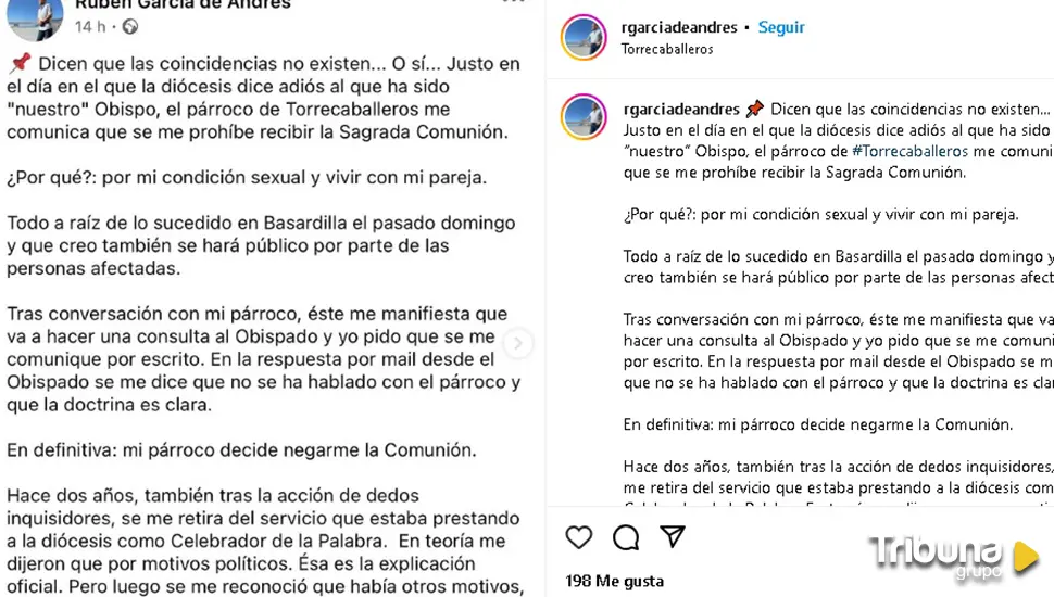 Denuncian que un párroco de Segovia niega la comunión a feligreses por ser homosexuales